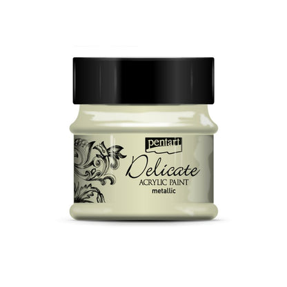 Pentart Delicate Metallic Acrylverf 50 ml - Wit Goud