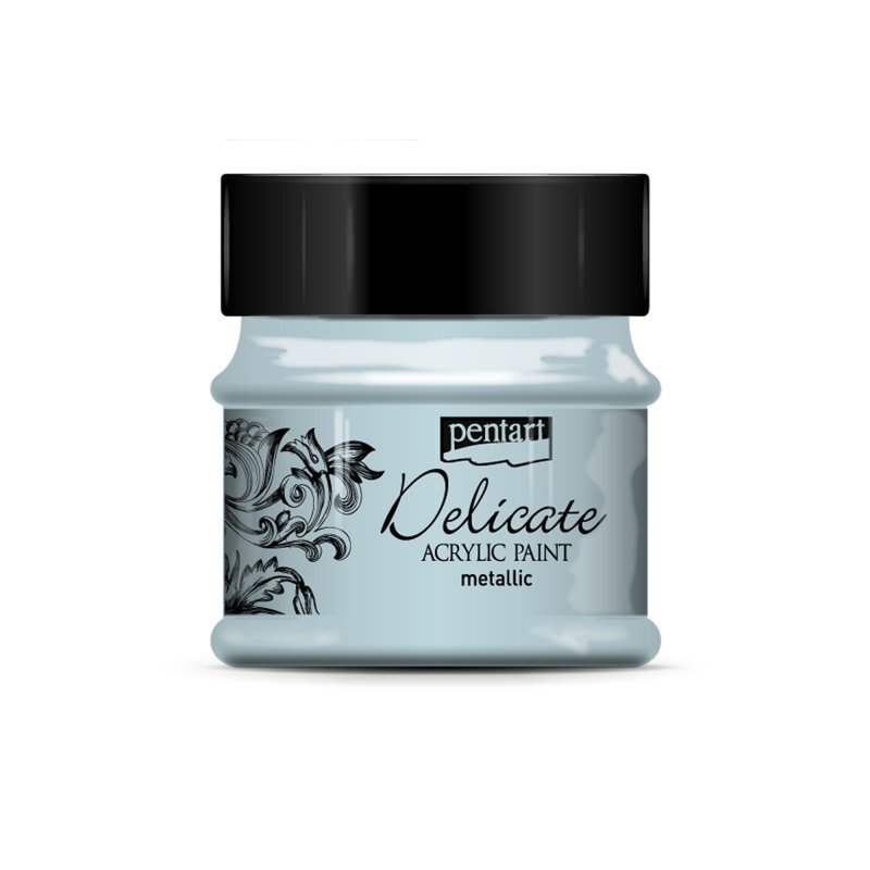 Pentart Delicate Metallic Acrylverf 50 ml - Blauwachtig Zilver