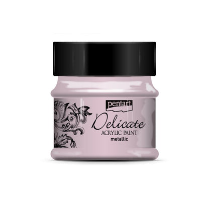 Pentart Delicate Metallic Acrylverf 50 ml - Purperachtig Zilver
