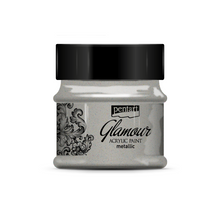 Pentart Glamour Metallische Acrylverf 50 ml - Platinum