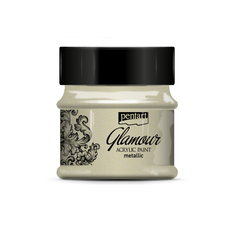 Pentart Glamour Metallische Acrylverf 50 ml - Antique Silver