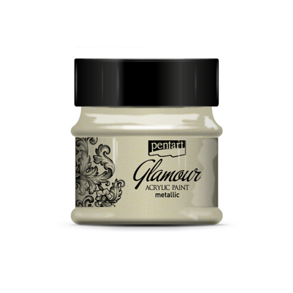 Pentart Glamour Metallische Acrylverf 50 ml - Antique Silver