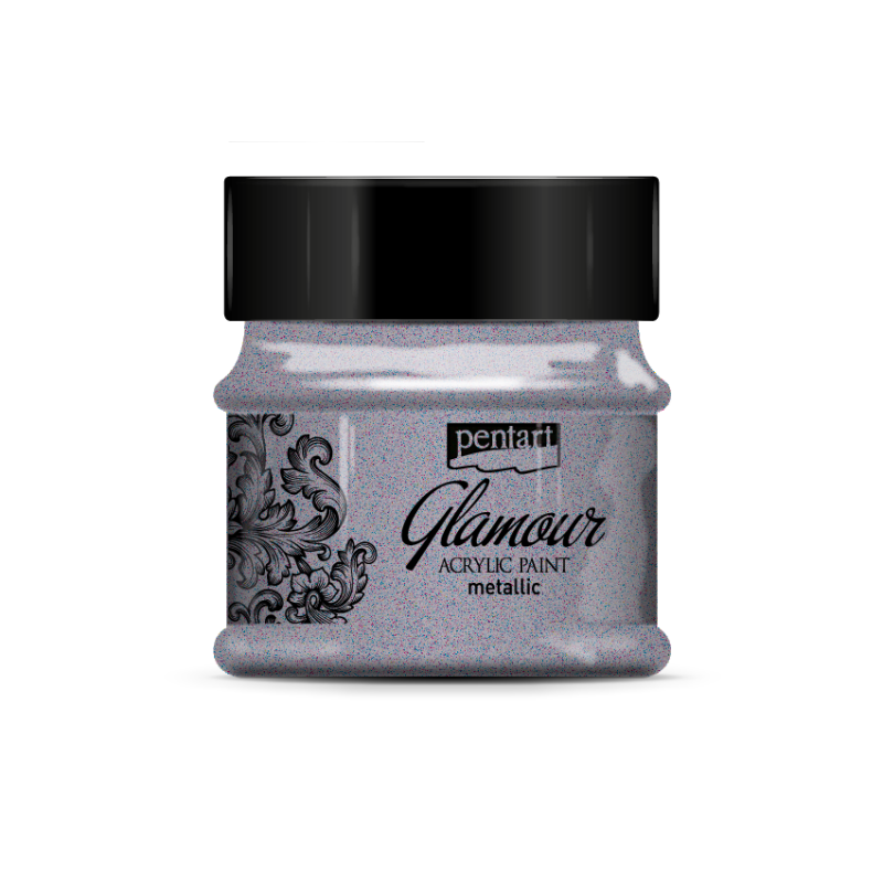 Pentart Glamour Metallische Acrylverf 50 ml - Dark Silver