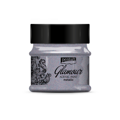 Pentart Glamour Metallische Acrylverf 50 ml - Dark Silver