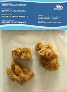 Kereso Natuurlijke Zee Sponzen Fijne Poriën - 3 stuks - 2,5-7,5 cm