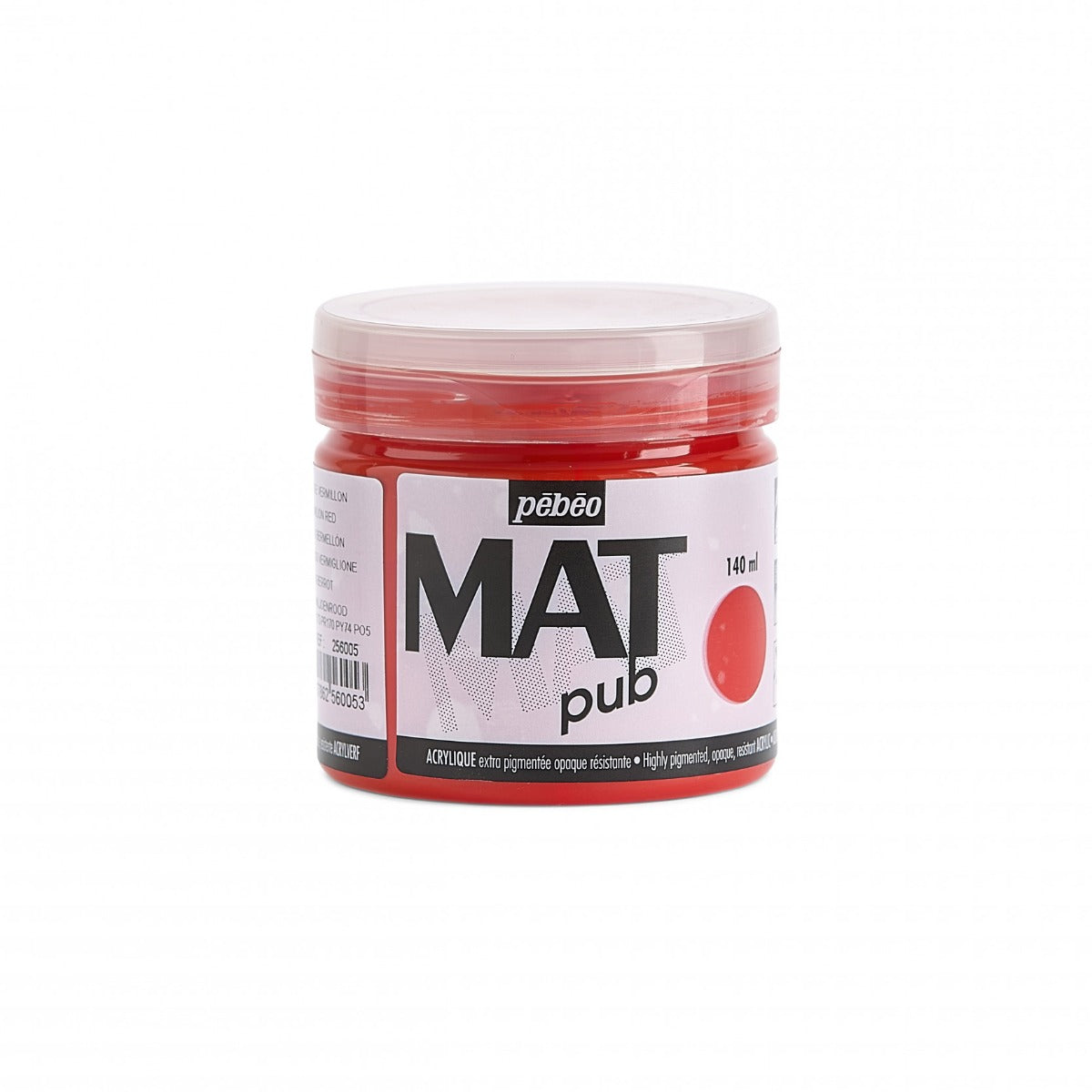 Pebeo Mat Pub Acrylverf 140 ml - Donker Vermiljoen