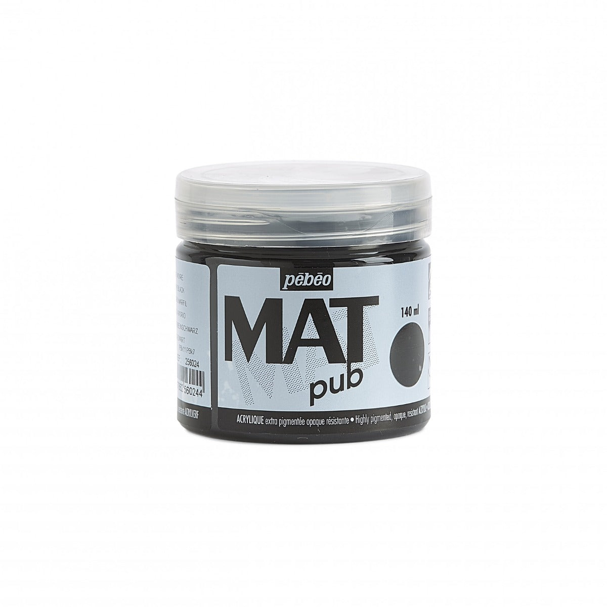 Pebeo Mat Pub Acrylverf 140 ml - Ivoorzwart