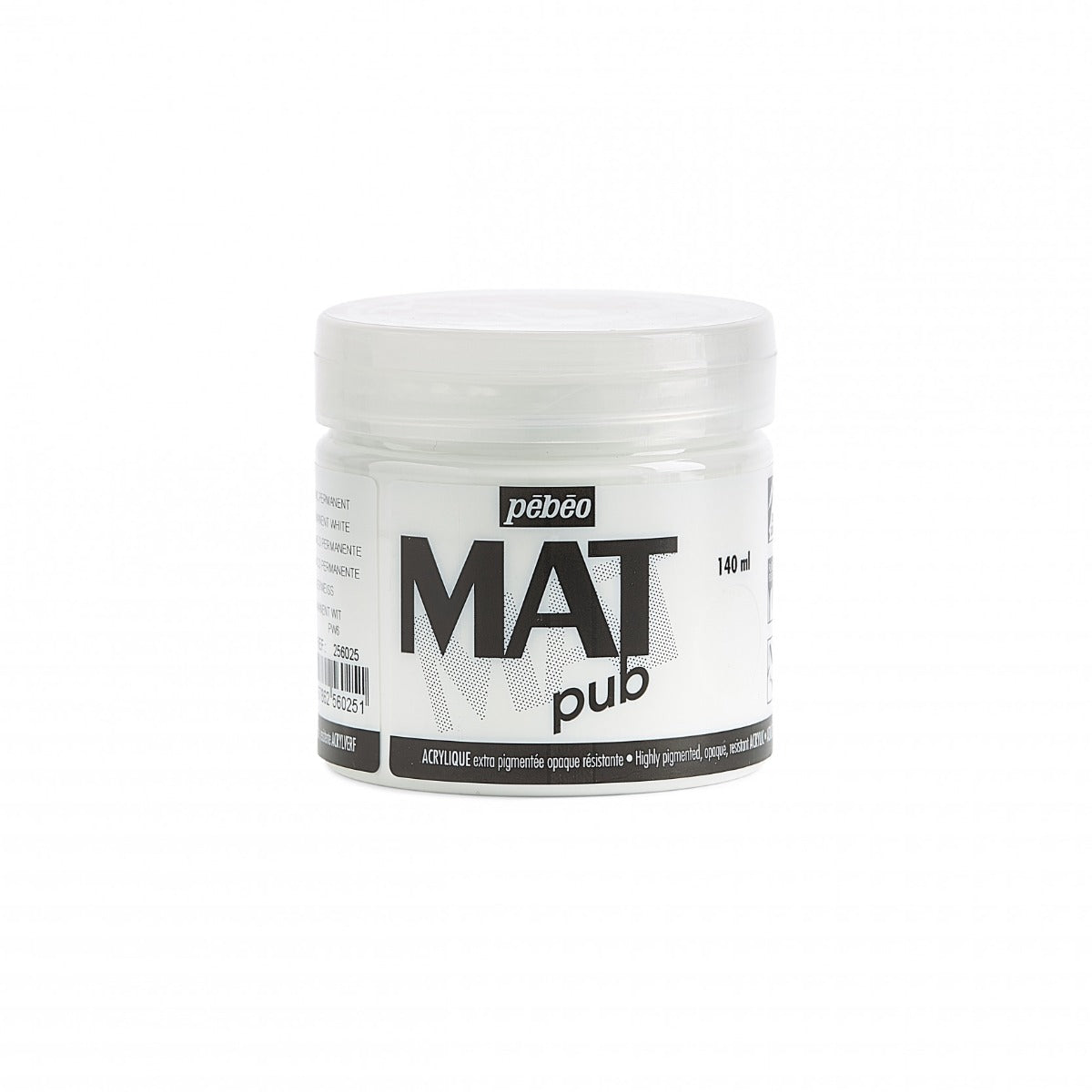 Pebeo Mat Pub Acrylverf 140 ml - Permanent Wit
