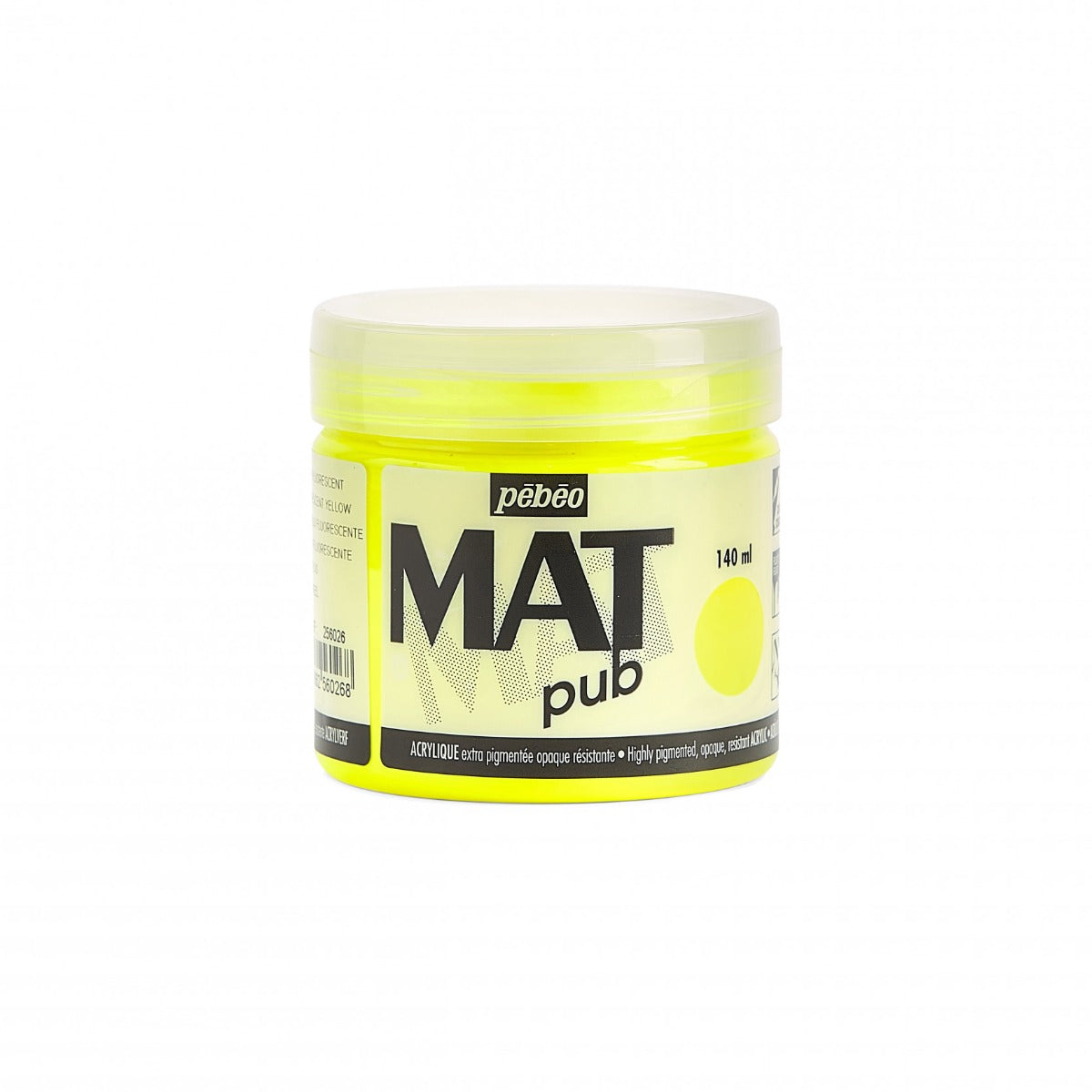 Pebeo Mat Pub Acrylverf 140 ml - Fluo Geel