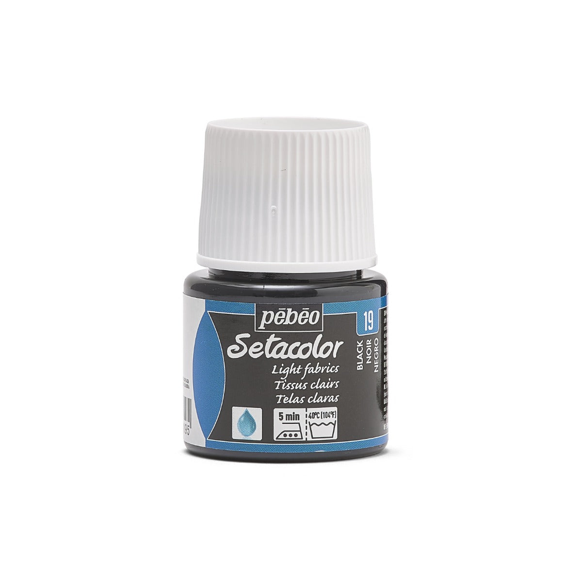 Pebeo Setacolor Light Fabric Textielverf 45 ml - 19 - Zwart