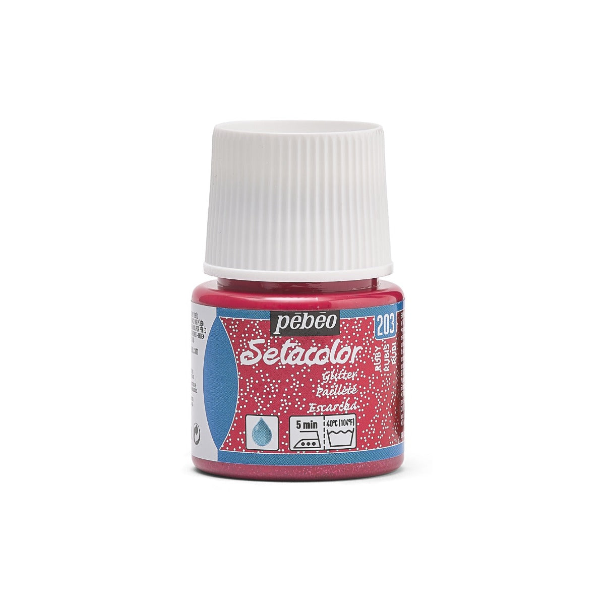 Pebeo Setacolor Glitter Textielverf 45 ml - Robijnrode