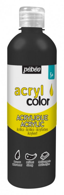 Pebeo Acrylcolor Vloeibare Acrylverf 500 ml - Black