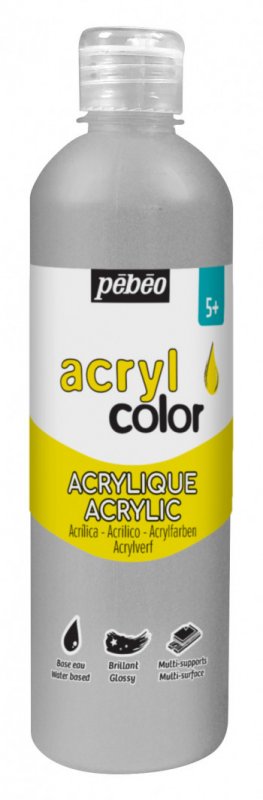 Pebeo Acrylcolor Vloeibare Acrylverf 500 ml - Silver