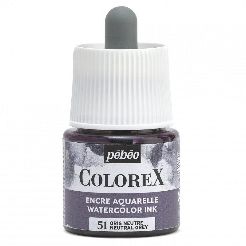 Pebeo Colorex Aquarelinkt 45 ml - 51 - Neutraal Grijs