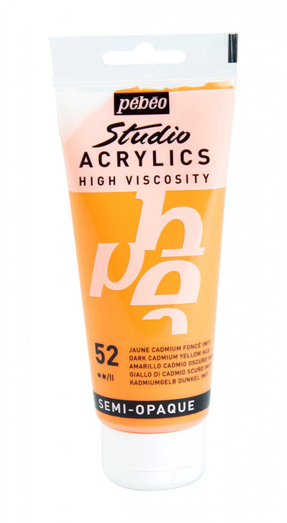 Pebeo Studio Acrylverf 100 ml - 52 - Donker cadmiumgeel imit