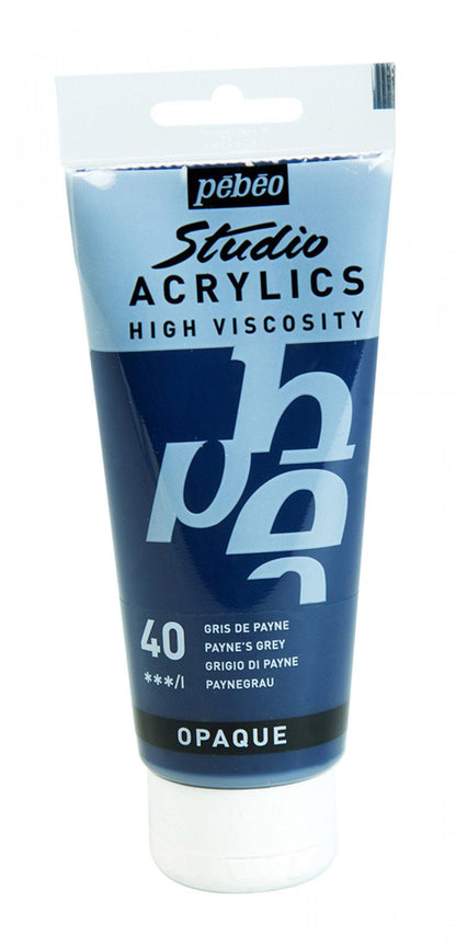 Pebeo Studio Acrylverf 100 ml - 40 - Payne grijs