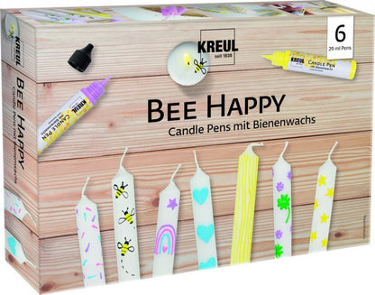 Kreul Kaarsenwas Pens Sets - Bee Happy - 6 pennen