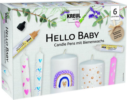 Kreul Kaarsenwas Pens Sets - Hello Baby - 6 pennen