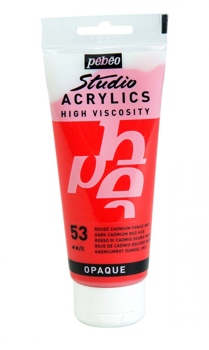 Pebeo Studio Acrylverf 100 ml - 53 - Donker cadmiumrood imit