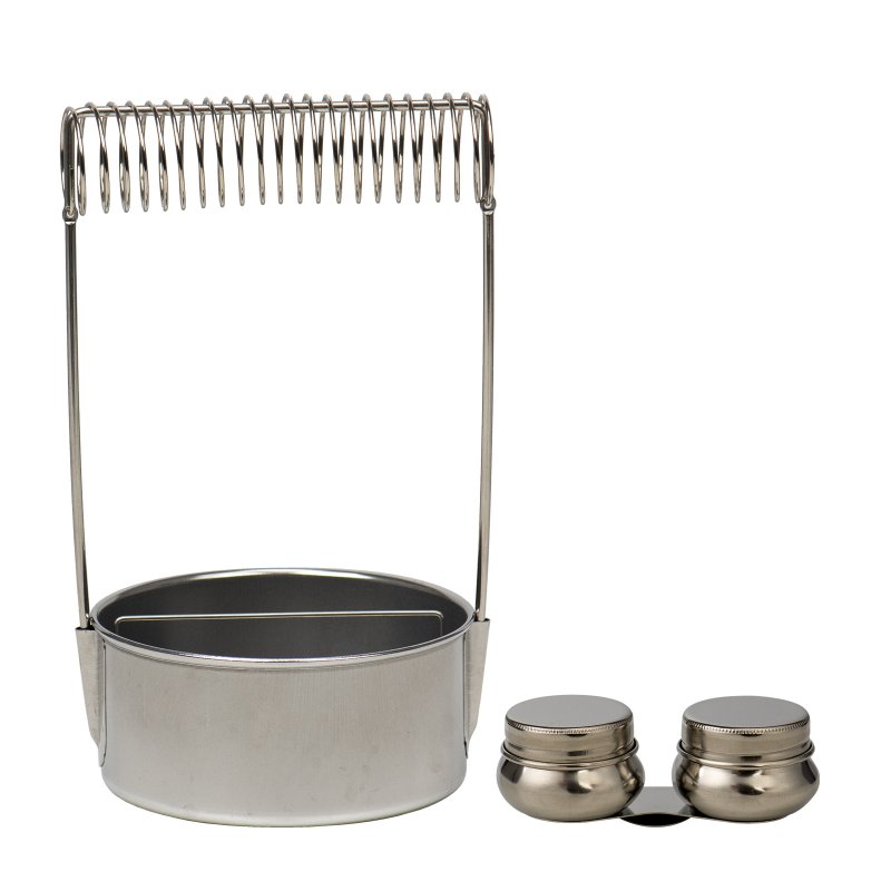 Meeden Schilderaccessoires voor Penselen en Medium - Metalen borstelhouder + dubbele dipper