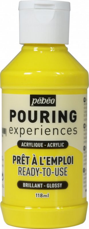 Pebeo Pouring Experiences Glanzend Acryl 118 ml - Primair Geel