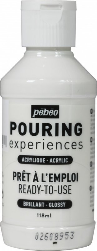 Pebeo Pouring Experiences Glanzend Acryl 118 ml - Titaanwit