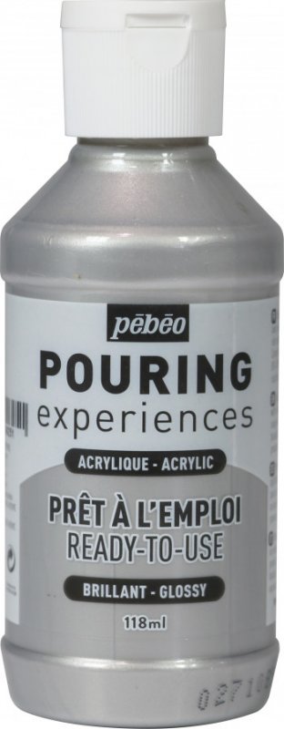 Pebeo Pouring Experiences Glanzend Acryl 118 ml - Zilver