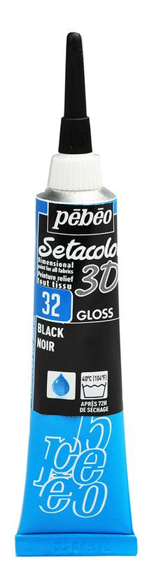 Pebeo Setacolor 3D Liner Glanzend 20 ml - Zwart
