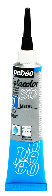 Pebeo Setacolor 3D Liner Metallic 20 ml - Zilver