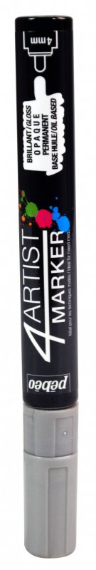 Pebeo 4Artist Oil Marker 4 mm - Zilver