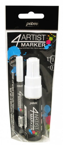 Pebeo 4Artist Oil Marker Sets - Duo-set 2 mm + 8 mm - wit