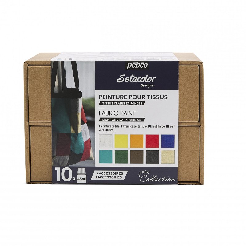 Pebeo Setacolor Opaque Sets - Workbox - 10 x 45 ml
