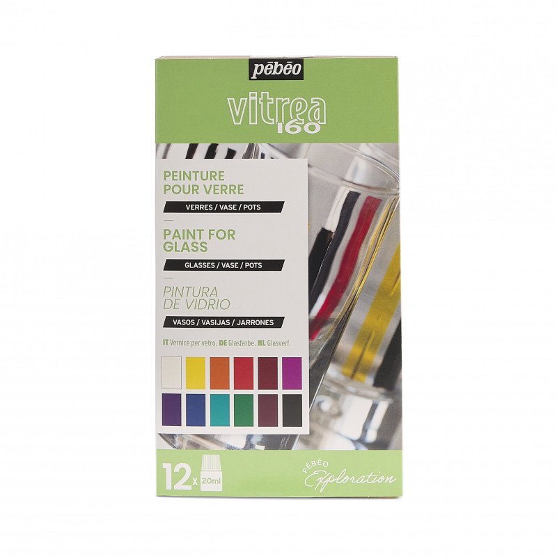 Pebeo Vitrea 160 Glasverf Sets - Discovery set - 12 x 20 ml