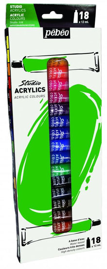 Pebeo Studio Acrylic Sets 12 ml - 18 pack