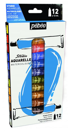 Pebeo Studio Watercolour Sets - 12 x 12 ml