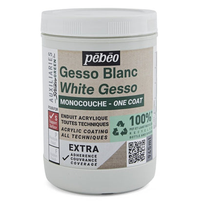 Pebeo Studio Green Gesso - Eenlaags wit - 945 ml