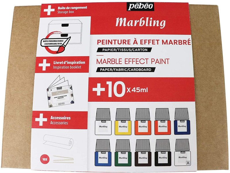 Pebeo Marbling Workbox Set 9 x 45 ml