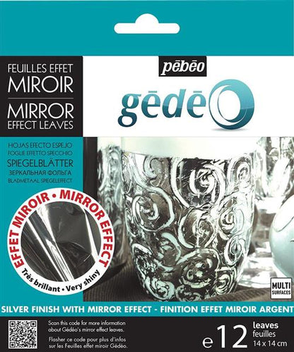 Pebeo Gedeo Mirror Effect Leaves - 12 Pack - Zilver