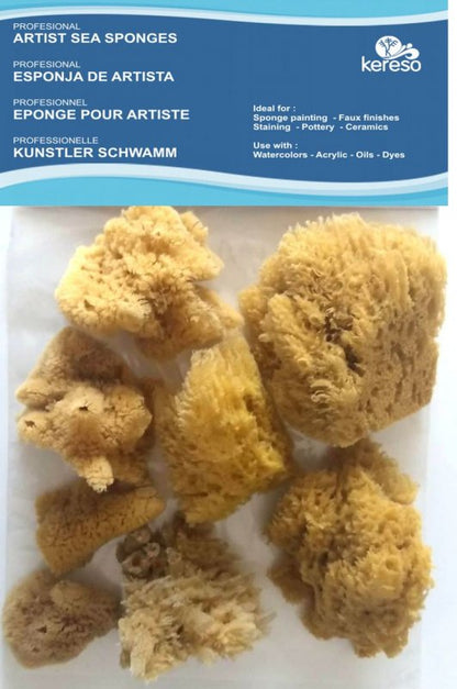 Kereso Natuurlijke Zee Sponzen Variëteitspakket - Fijn en ruw - 8 stuks