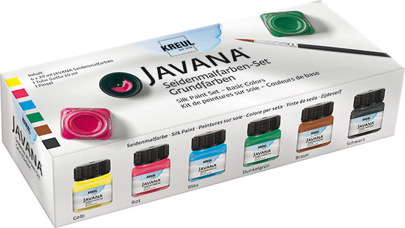 Kreul Javana Zijdeverf Sets - Basiskleuren - 6 x 20 ml