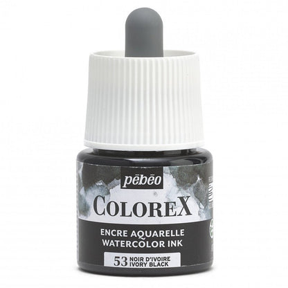 Pebeo Colorex Aquarelinkt 45 ml - 53 - Ivoor Zwart