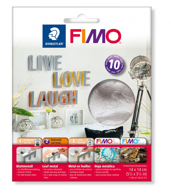 FIMO Bladmetaal 140 x 140 mm - 10 vel - Zilver