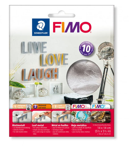 FIMO Bladmetaal 140 x 140 mm - 10 vel - Zilver