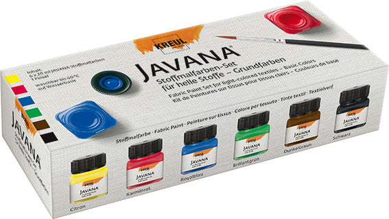 Kreul Javana Textielverf Sets - Lichte stoffen - 6 stuks