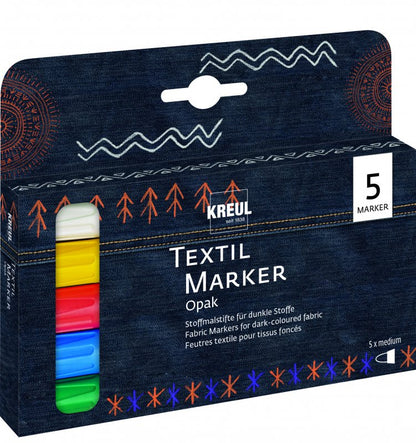 Kreul Textielstiften Sets - Dekkend - 5 stuks