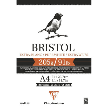 Clairefontaine Bristol Papier - Bristol 205 g - A4 - 20 blad