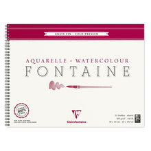Clairefontaine Fontaine Aquarelblok 300 g Fijne Korrel - 30 x 40 cm - spiraal - 12 blad