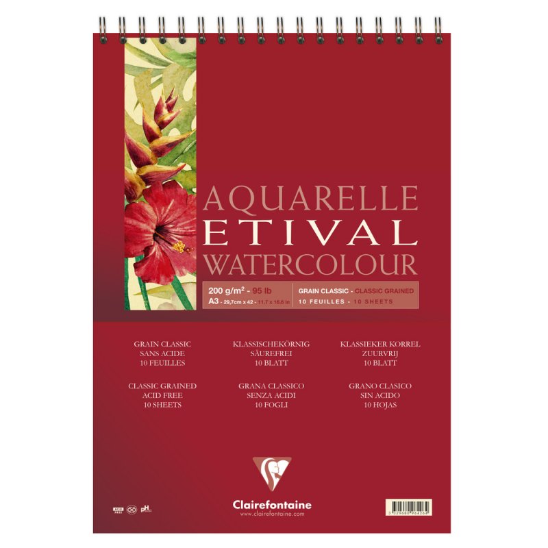 Clairefontaine Etival Aquarelblok Klassieke Korrel