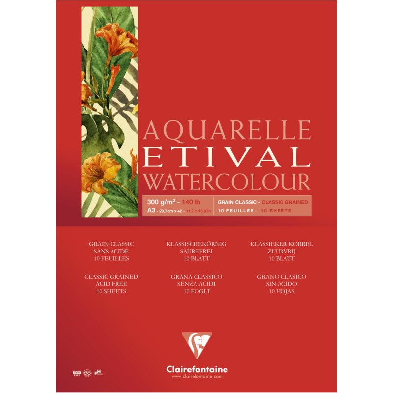 Clairefontaine Etival Aquarelblok Klassieke Korrel