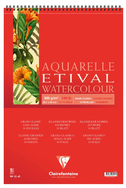 Clairefontaine Etival Aquarelblok Klassieke Korrel